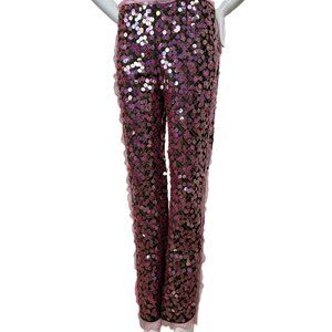 FENDI 2000 pink sequin silk ruffle pants y2k